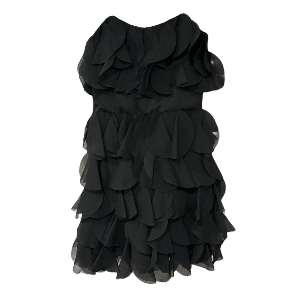 Guess Strapless Black Ruffle Cocktail Dress
